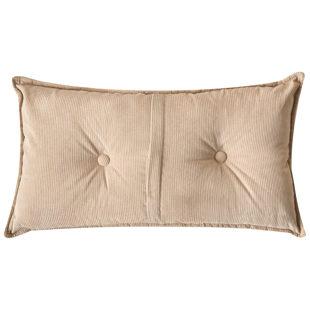 Divano Angolare Beige Velluto A Coste 3 Posti Cuscini Extra Dispersi versione sinistra stile Moderno