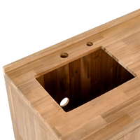 Mobile da cucina per esterni con lavello in legno d'acacia marrone e argento in acciaio inox 50 x 80 x 90 cm Cucina da giardino da pranzo