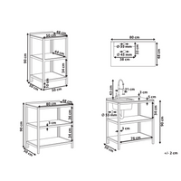 Set da cucina per esterni con lavello e rubinetto Legno di acacia marrone e nero Unità di scaffali in acciaio inox