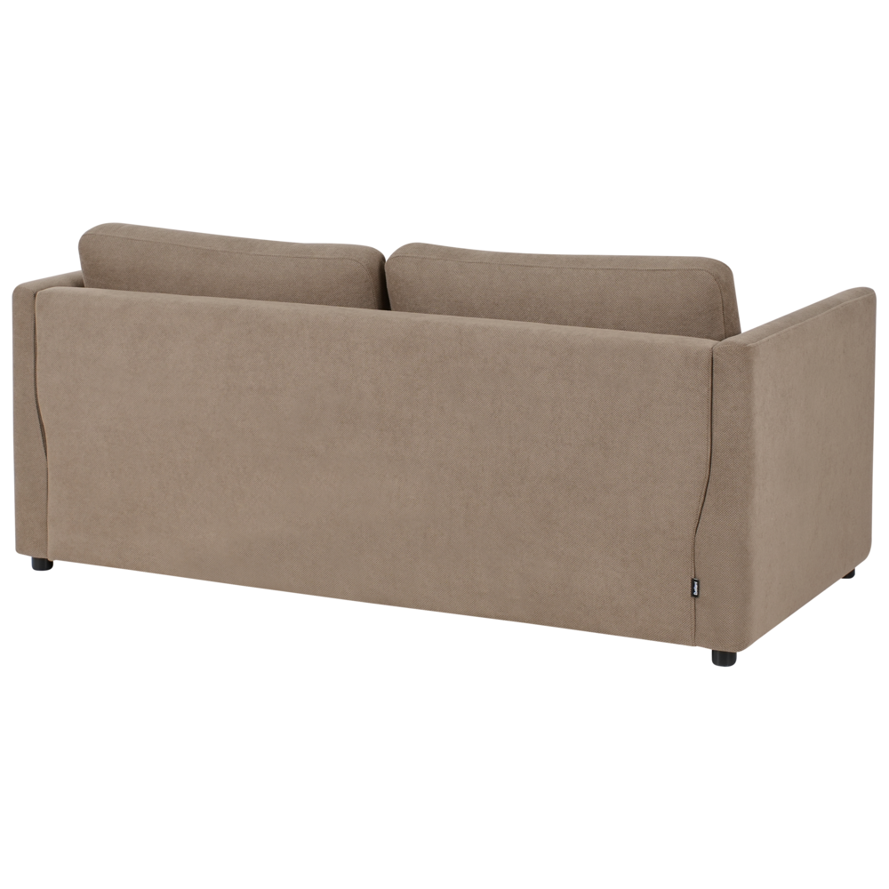 Divano letto in tessuto marrone 2 posti con struttura pieghevole e materasso