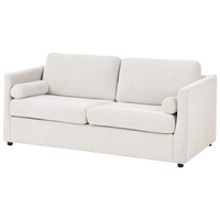 Divano letto in tessuto bianco sporco 2 posti con struttura pieghevole e materasso