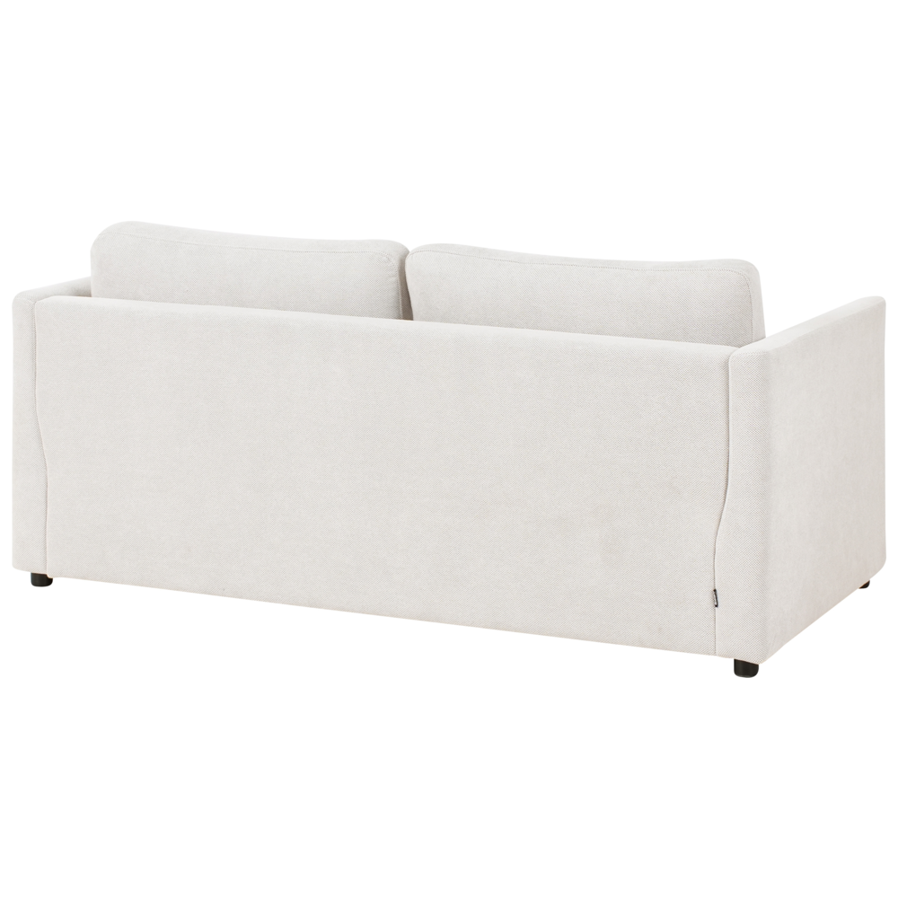 Divano letto in tessuto bianco sporco 2 posti con struttura pieghevole e materasso