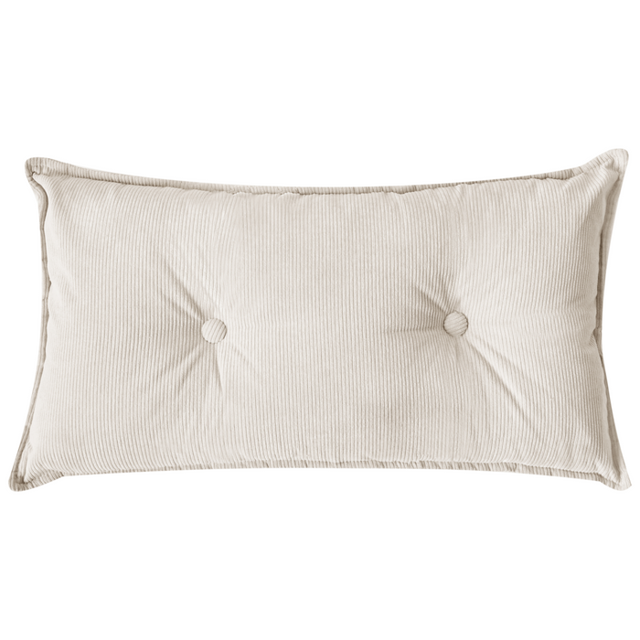 Divano Angolare Bianco Crema Velluto A Coste 3 Posti Cuscini Extra Dispersi versione sinistra stile Moderno