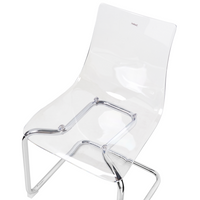 Set di 2 sedie da pranzo con seduta in plastica trasparente a sbalzo stile moderno