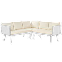 Set di copricuscini per divano da esterno beige chiaro giardino morbidi