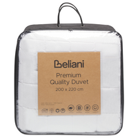 Piumino in misto poliestere bianco matrimoniale 200 x 220 cm imbottitura leggera trapuntata