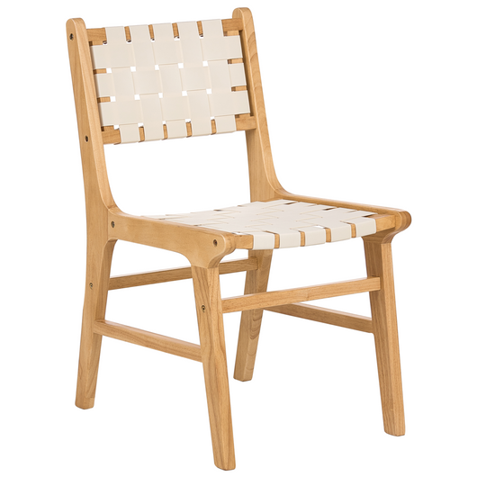 Set di 2 sedie da pranzo Struttura in legno di gomma Seduta e schienale in ecopelle Sala da pranzo Marrone chiaro