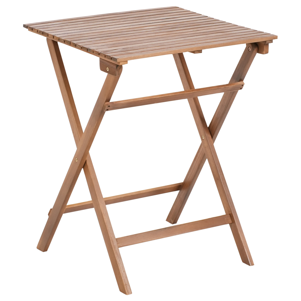 Set da bistrot 3 pezzi marrone in acacia massiccia certificata 2 sedie e tavolo da tè pieghevole a doghe