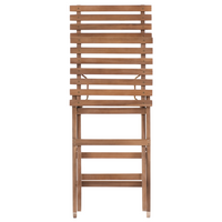 Set da bistrot 3 pezzi marrone in acacia massiccia certificata 2 sedie e tavolo da tè pieghevole a doghe