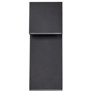 Lampada da parete LED da esterno, applique nera in metallo e vetro opaco, design moderno per patio e giardino