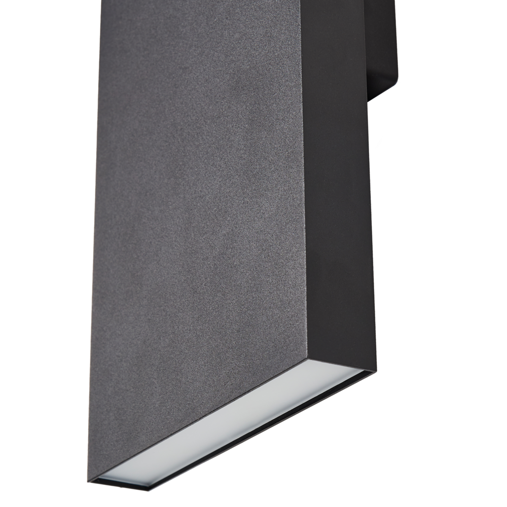 Lampada da parete LED da esterno, applique nera in metallo e vetro opaco, design moderno per patio e giardino