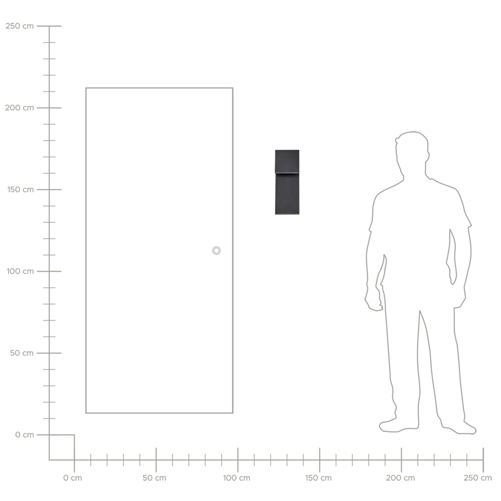 Lampada da parete LED da esterno, applique nera in metallo e vetro opaco, design moderno per patio e giardino