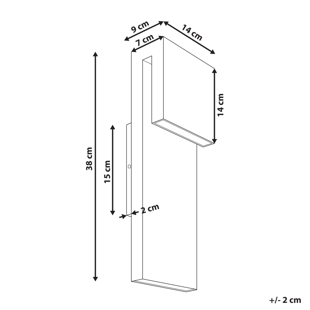 Lampada da parete LED da esterno, applique nera in metallo e vetro opaco, design moderno per patio e giardino