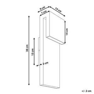 Lampada da parete LED da esterno, applique nera in metallo e vetro opaco, design moderno per patio e giardino
