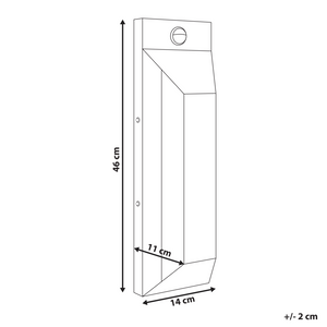 Lampada da parete LED da esterno con sensore di movimento, applique nera in metallo e vetro opaco, design moderno per patio e giardino.