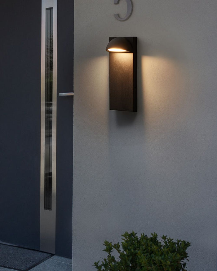 Lampada da parete a LED per esterni Nero Metallo Ferro Vetro Opaco Design Moderno Giardino Patio