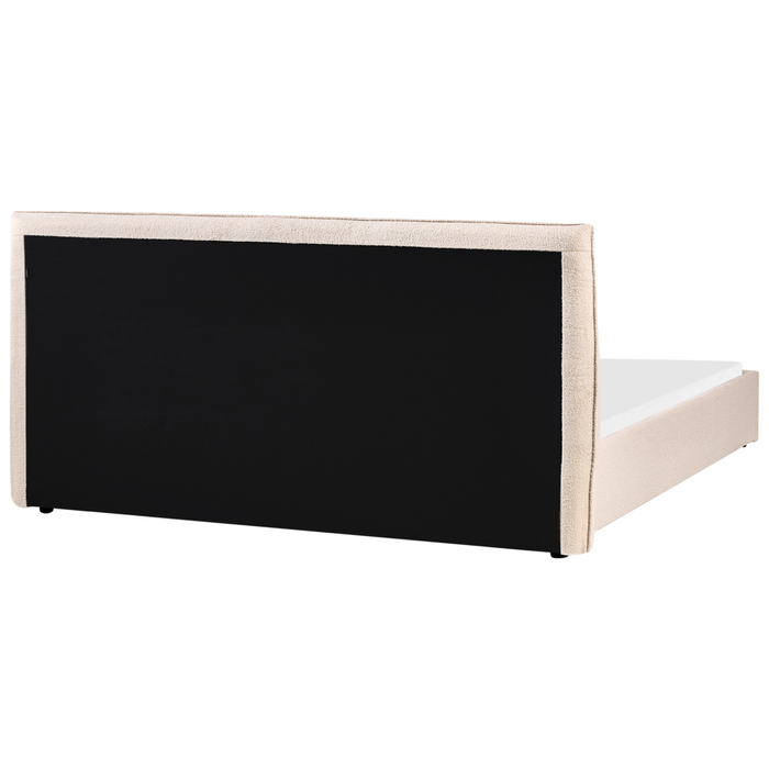Letto matrimoniale ad acqua in bouclè beige 180 x 200 cm stile classico minimalista