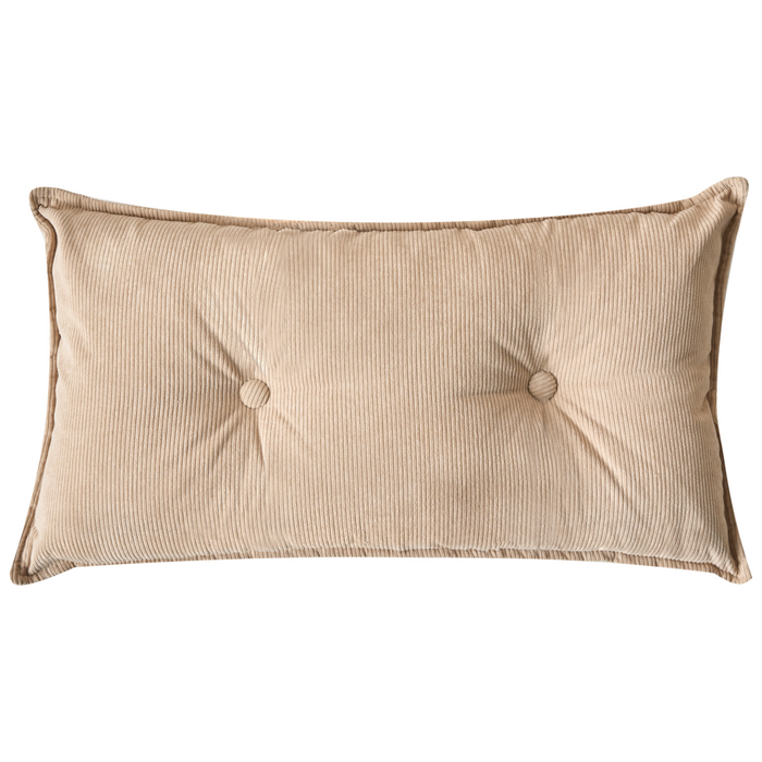 Divano Angolare Beige Velluto A Coste 3 Posti Cuscini Extra Dispersi versione sinistra stile Moderno