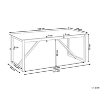 Tavolo da pranzo da giardino Piano in cemento Gambe in legno di acacia 180 x 90 cm Grigio per 6 persone