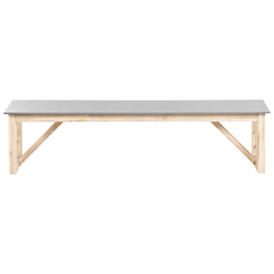 Panchina da giardino per esterni Piano in cemento Gambe in legno d'acacia Capacità 3 persone Grigio