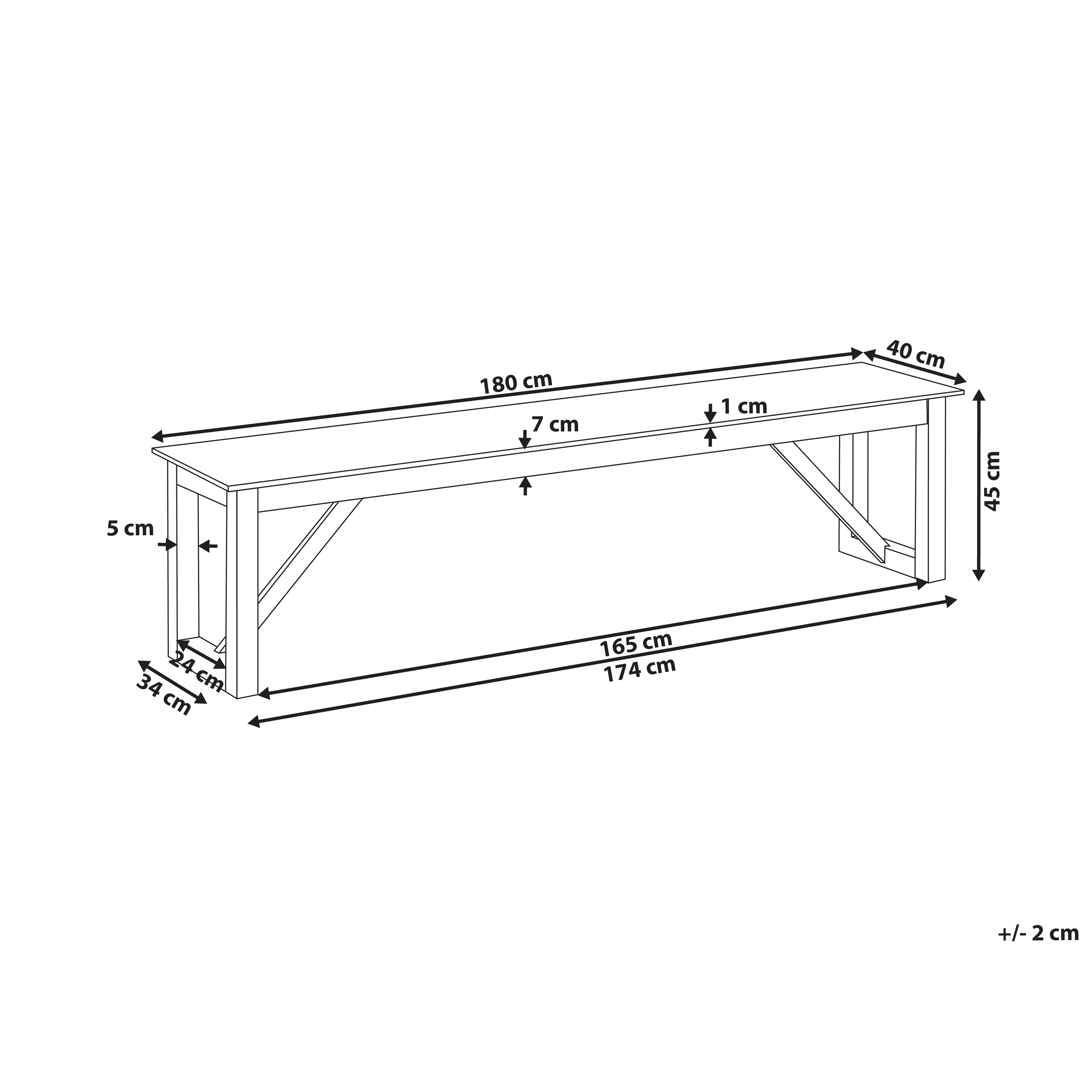 Panchina da giardino per esterni Piano in cemento Gambe in legno d'acacia Capacità 3 persone Grigio