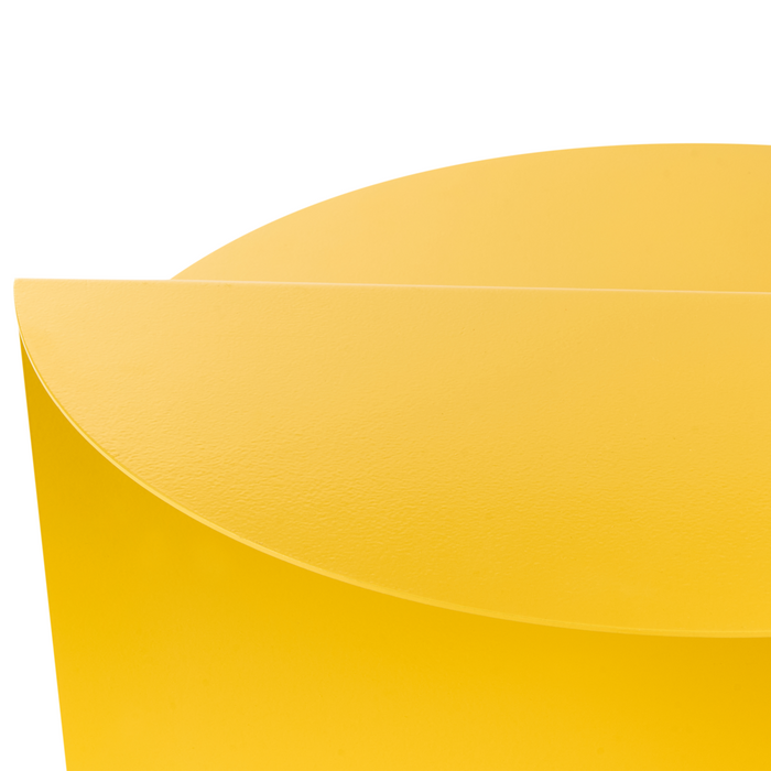 Tavolino basso rotondo in metallo giallo soggiorno elegante