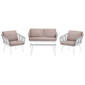 Set di copricuscini per esterni per sedili e schienali Beige UV resistente stile minimalista