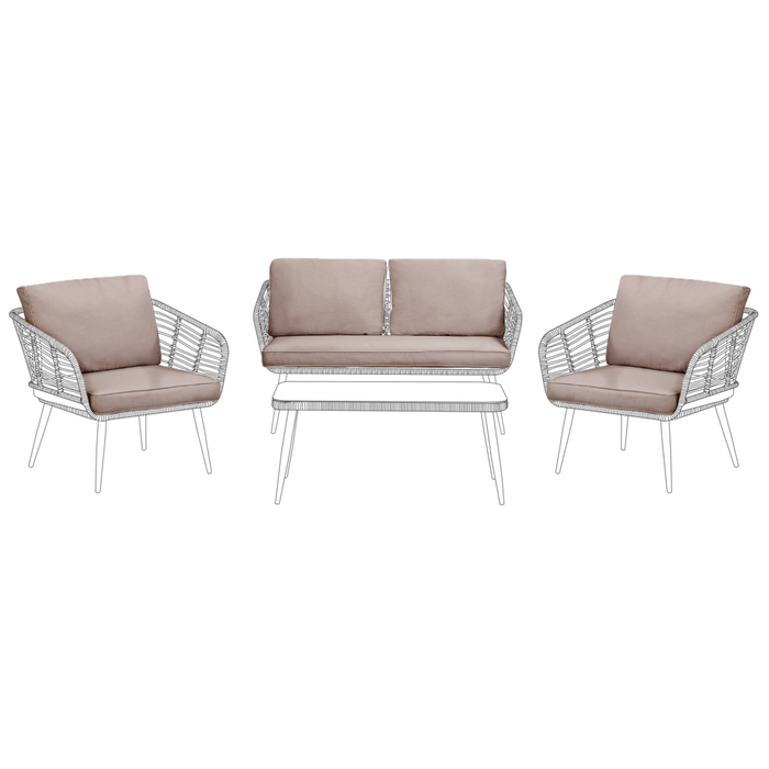 Set di copricuscini per esterni per sedili e schienali Beige UV resistente stile minimalista