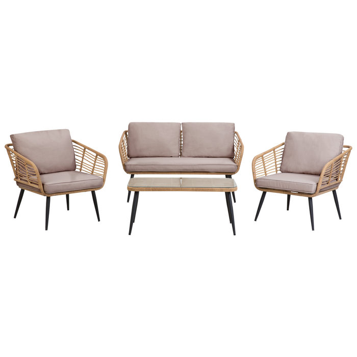 Set di copricuscini per esterni per sedili e schienali Beige UV resistente stile minimalista