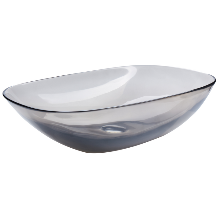 Lavabo da appoggio Superficie solida nero 340 x 360 mm Lavello da bagno semitrasparente