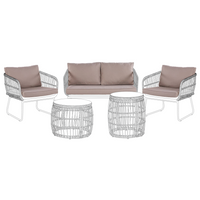 Set di copricuscini da esterno per sedile e schienale Beige resistente stile minimalista