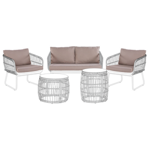 Set di copricuscini da esterno per sedile e schienale Beige resistente stile minimalista