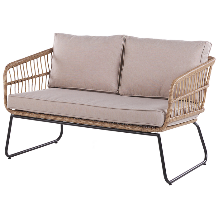 Set di copricuscini da esterno per sedile e schienale Beige resistente stile minimalista