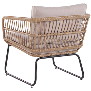 Set di copricuscini da esterno per sedile e schienale Beige resistente stile minimalista