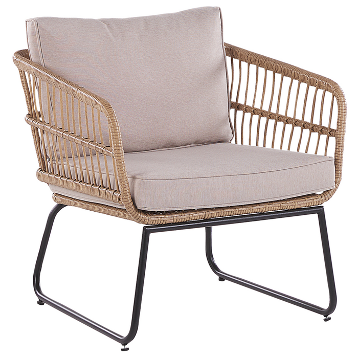 Set di copricuscini da esterno per sedile e schienale Beige resistente stile minimalista