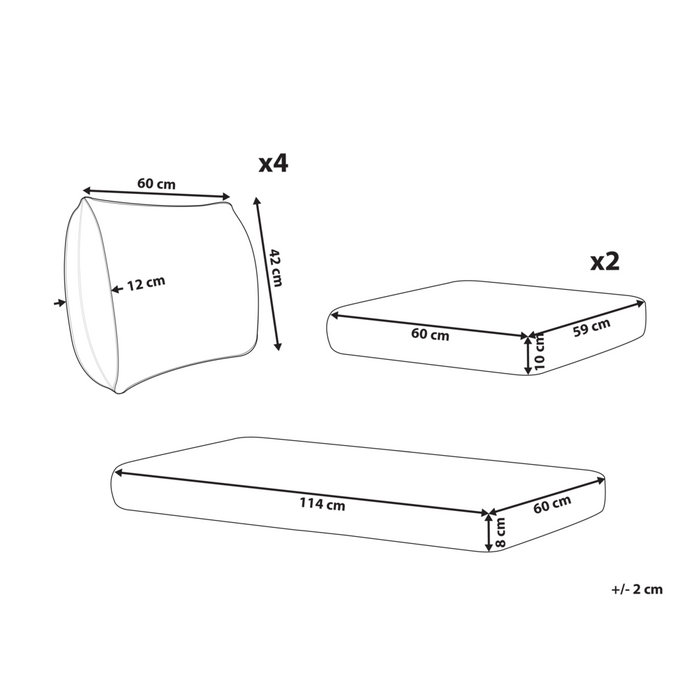 Set di copricuscini da esterno per sedile e schienale Beige resistente stile minimalista