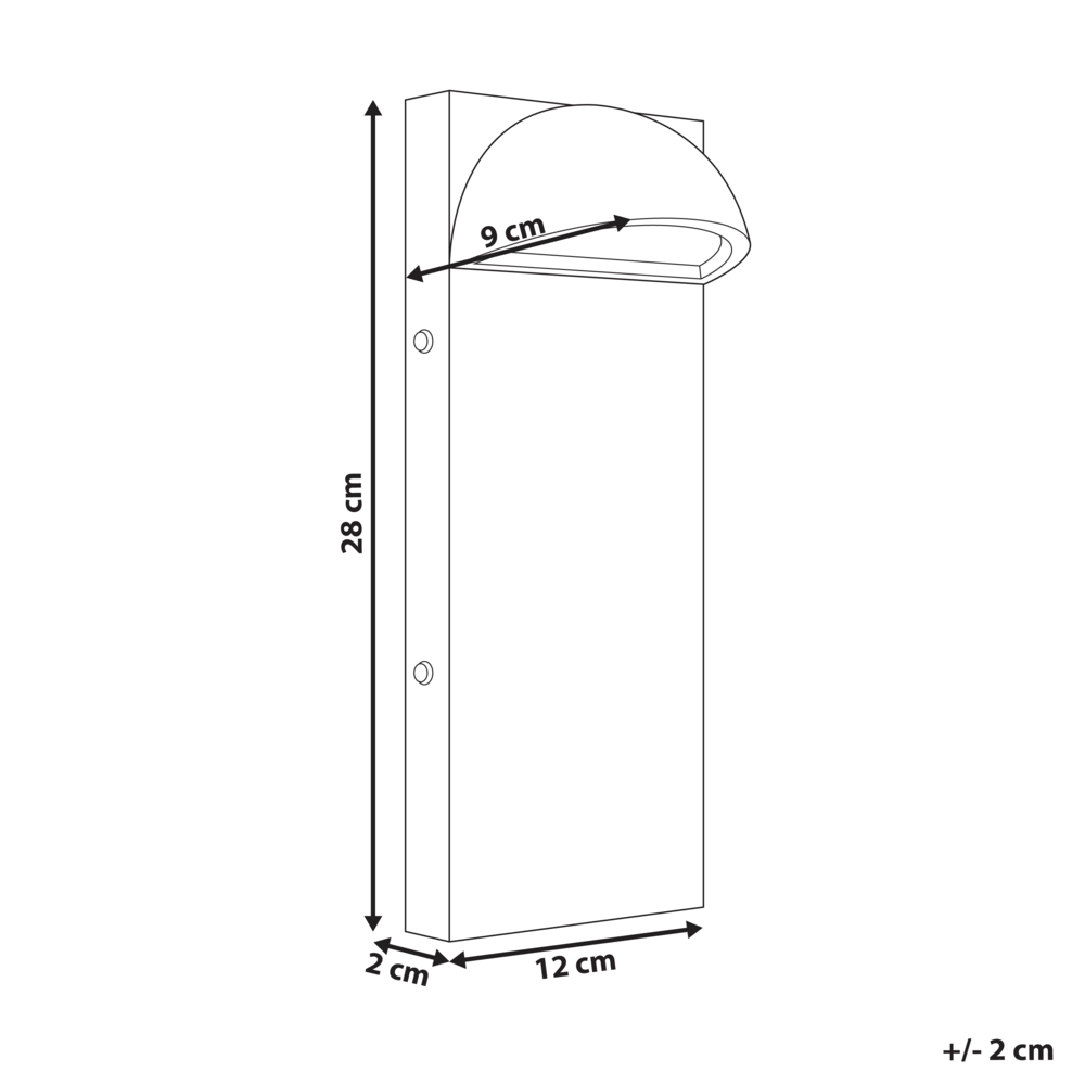 Lampada da parete a LED per esterni Nero Metallo Ferro Vetro Opaco Design Moderno Giardino Patio
