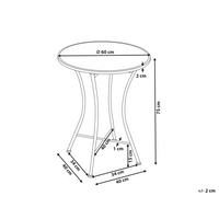 Tavolo da balcone da esterno in metallo nero  piano mosaico 60 cm stile vintage