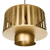 Lampada a sospensione in metallo ottone ferro paralume rotondo traforato a gabbia luce da soffitto moderna e originale