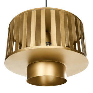 Lampada a sospensione in metallo ottone ferro paralume rotondo traforato a gabbia luce da soffitto moderna e originale