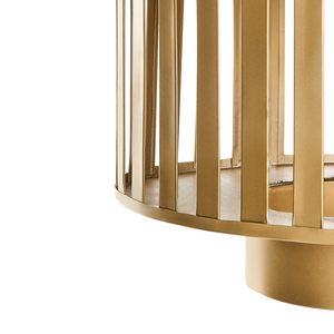 Lampada a sospensione in metallo ottone ferro paralume rotondo traforato a gabbia luce da soffitto moderna e originale