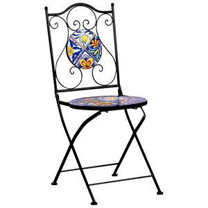 Set da bistrot da giardino in metallo nero con motivo a mosaico stile vintage