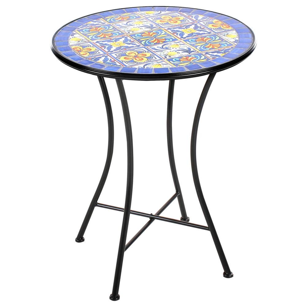 Set da bistrot da giardino in metallo nero con motivo a mosaico stile vintage