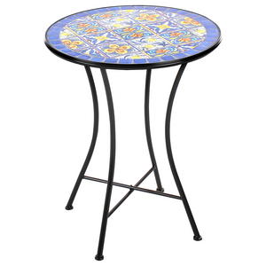 Set da bistrot da giardino in metallo nero con motivo a mosaico stile vintage