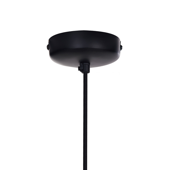 Lampada a sospensione Luce marrone in legno di mango con paralume rotondo Lampada da soffitto a sospensione