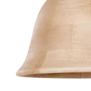 Lampadario rotondo in legno di mango chiaro paralume regolabile appeso lampada da soffitto