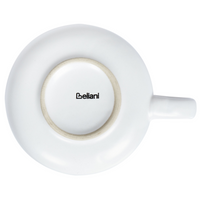 Set di 8 tazze con piattini per tè e caffè Gres caolino fatto a mano con smalto reattivo Bianco