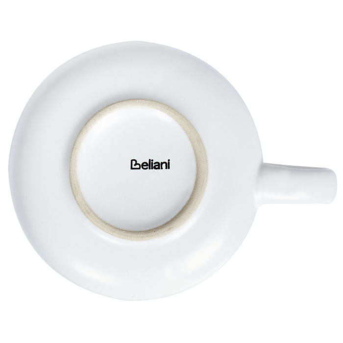 Set di 8 tazze con piattini per tè e caffè Gres caolino fatto a mano con smalto reattivo Bianco