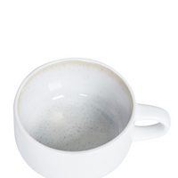 Set di 8 tazze con piattini per tè e caffè Gres caolino fatto a mano con smalto reattivo Bianco