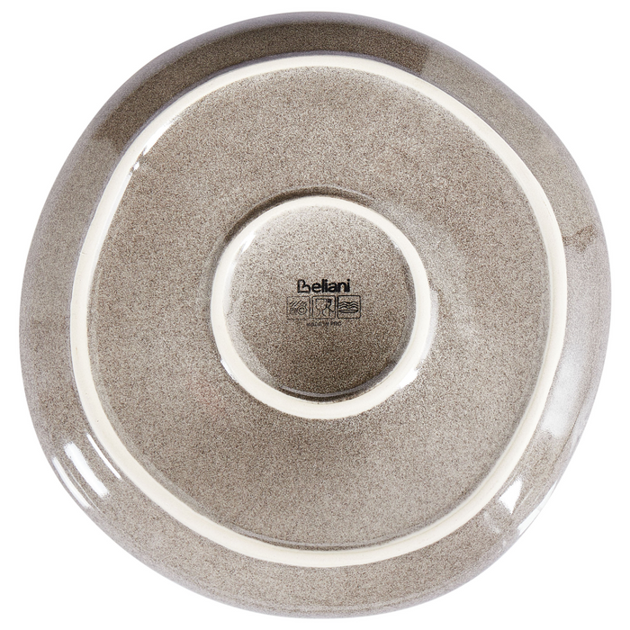 Set di 8 piattini da dessert in gres lavorato a mano con smalto reattivo finitura grigio Cucina Sala da pranzo